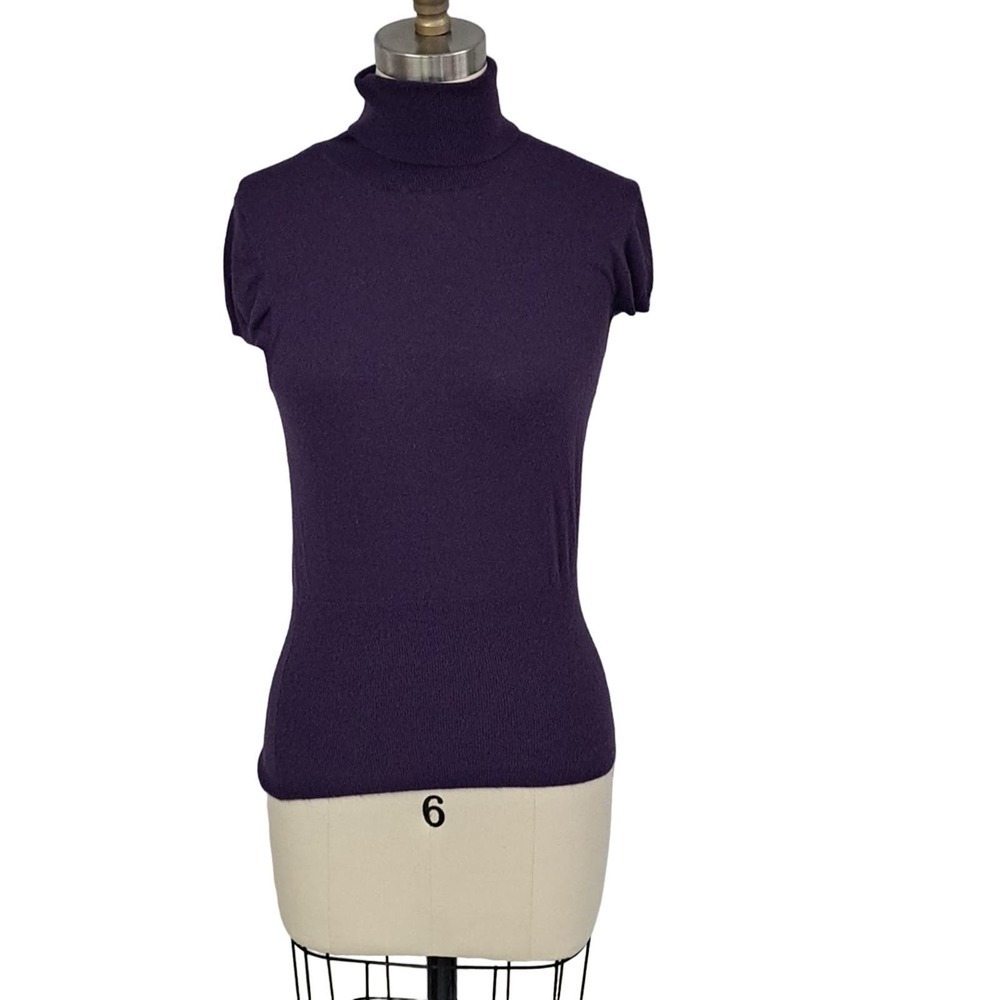 Banana Republic purple top cashmere blend Turtle neck  S